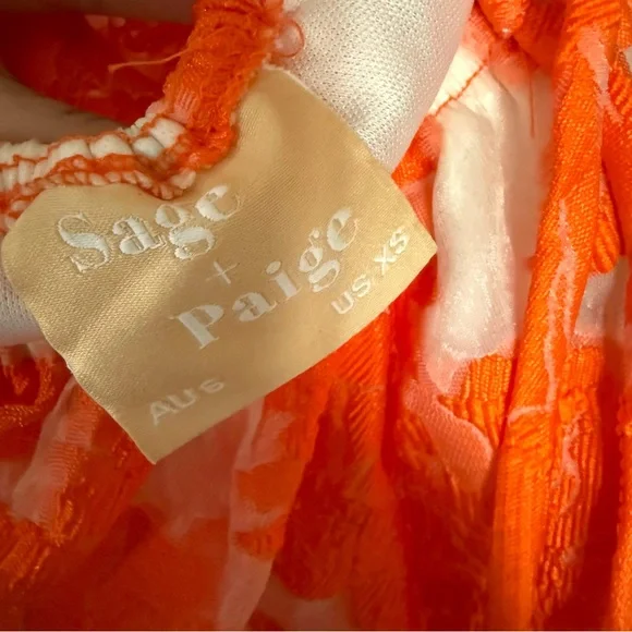 Sage & Paige - Aperol Mini Dress Orange - size xs - Picture 11 of 11